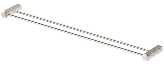 Mica Fluted Double Towel Rail - 800mm - Brushed Nickel
