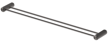Mica Fluted Double Towel Rail - 800mm - Gunmetal