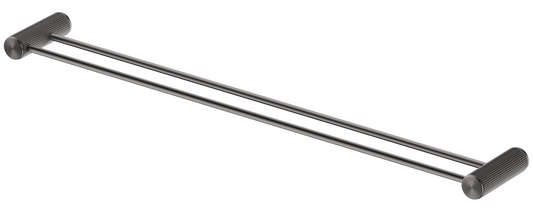 Mica Fluted Double Towel Rail - 800mm - Gunmetal
