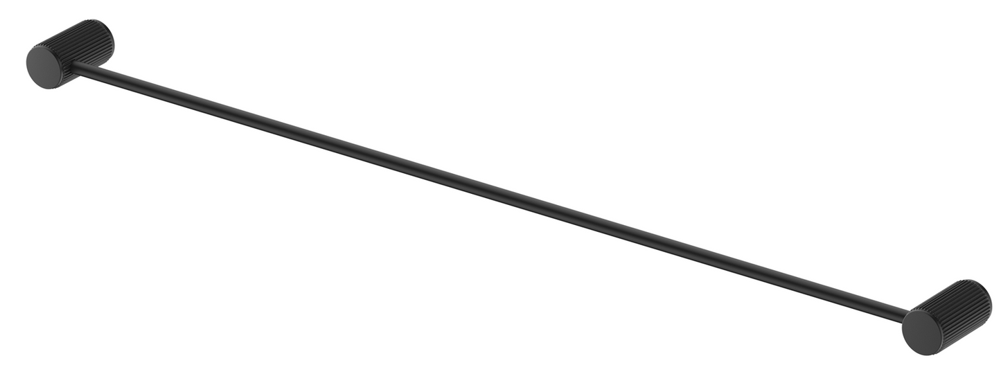 Mica Fluted Single Towel Rail - 800mm - Black