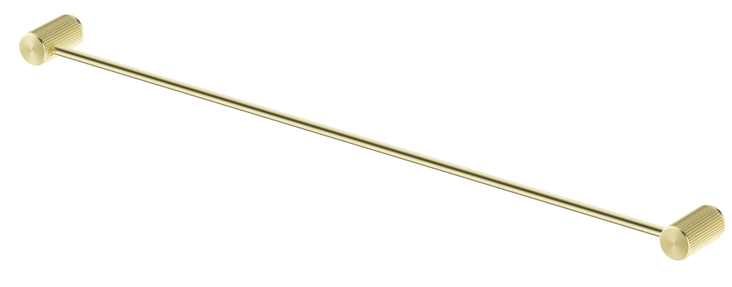 Mica Fluted Single Towel Rail - 800mm - French Gold
