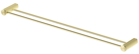 Mica Fluted Double Towel Rail - 800mm - French Gold