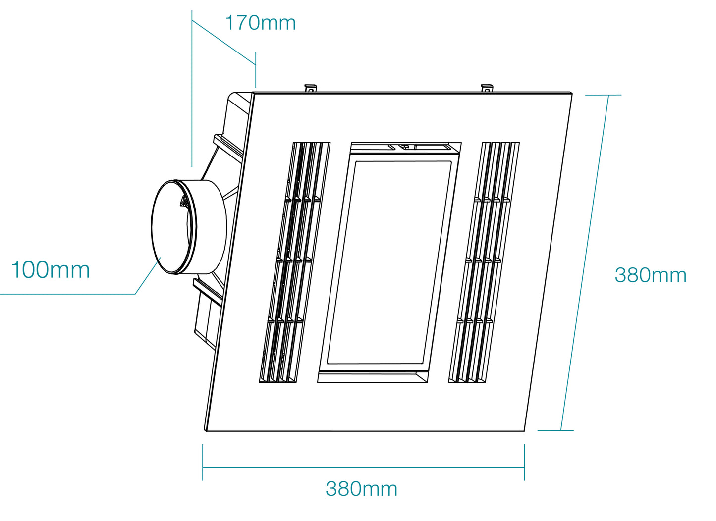 Furnace Mini 2200w PTC Fan Forced Heat 3 in 1
Bathroom Heater Exhaust Fan with 18w Tricolour Light
White