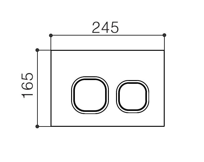 R&T Square glass push plate White For G30032 or G30031 Push Button