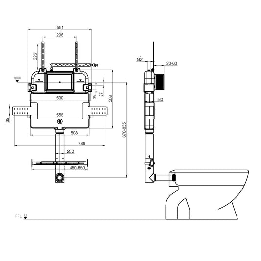 Concealed Pneumatic In-Wall Cistern