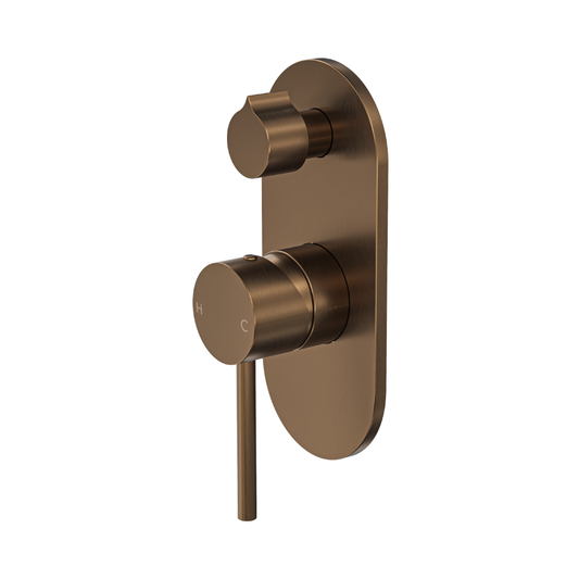 Gigi S3 1-Plate Wall Mixer with Divertor Trim Kit - Aged Bronze