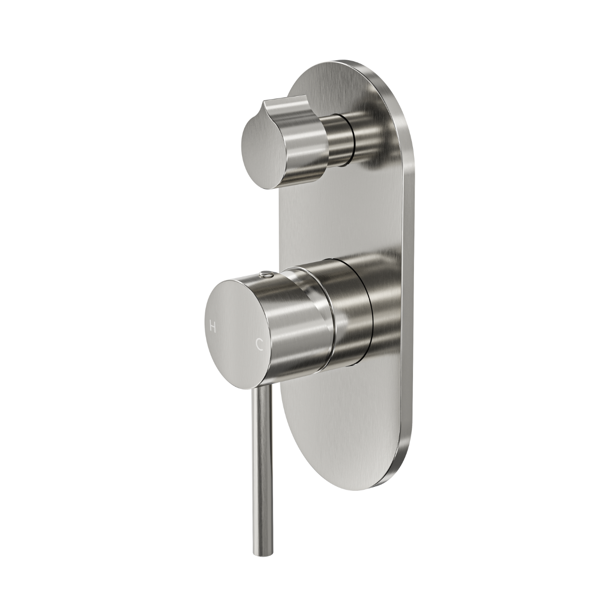 Gigi S3 1-Plate Wall Mixer with Divertor - Brushed Nickel