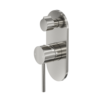 Gigi S3 1-Plate Wall Mixer with Divertor - Brushed Nickel