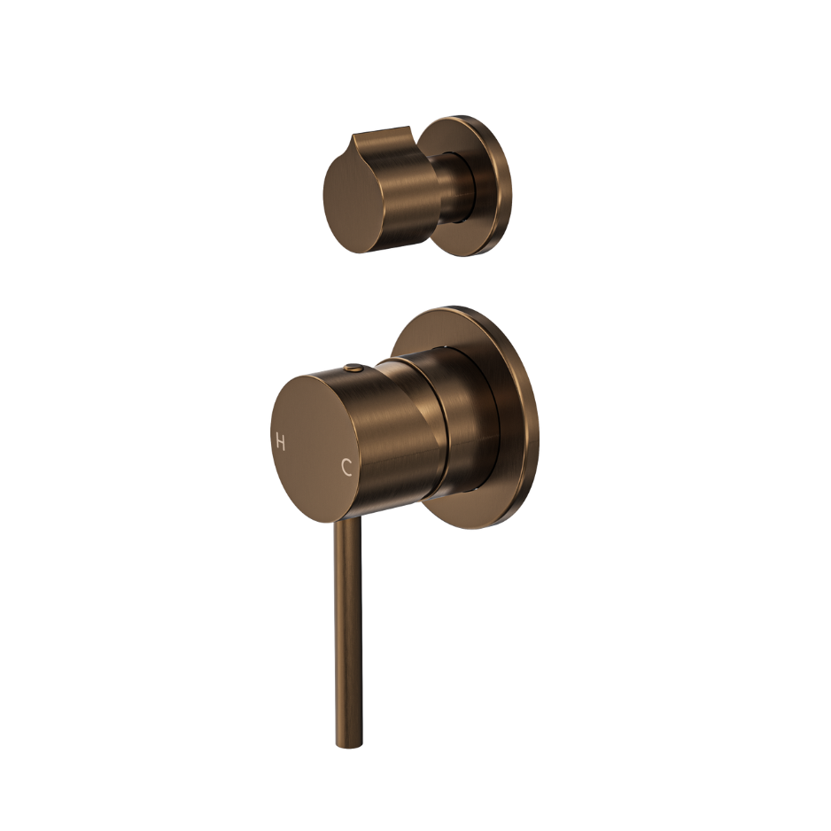 Gigi S3 2-Plate Wall Mixer with Divertor - Aged Bronze