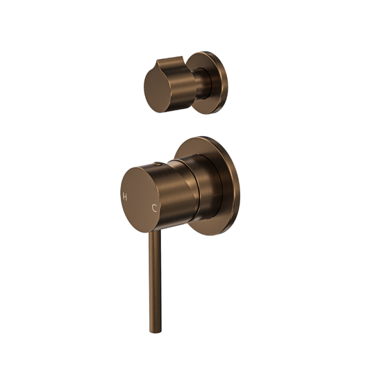 Gigi S3 2-Plate Wall Mixer with Divertor Trim Kit - Aged Bronze