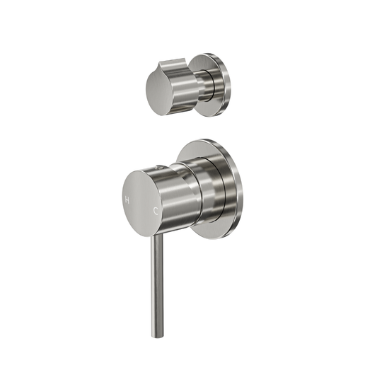 Gigi S3 2-Plate Wall Mixer with Divertor Trim Kit - Brushed Nickel