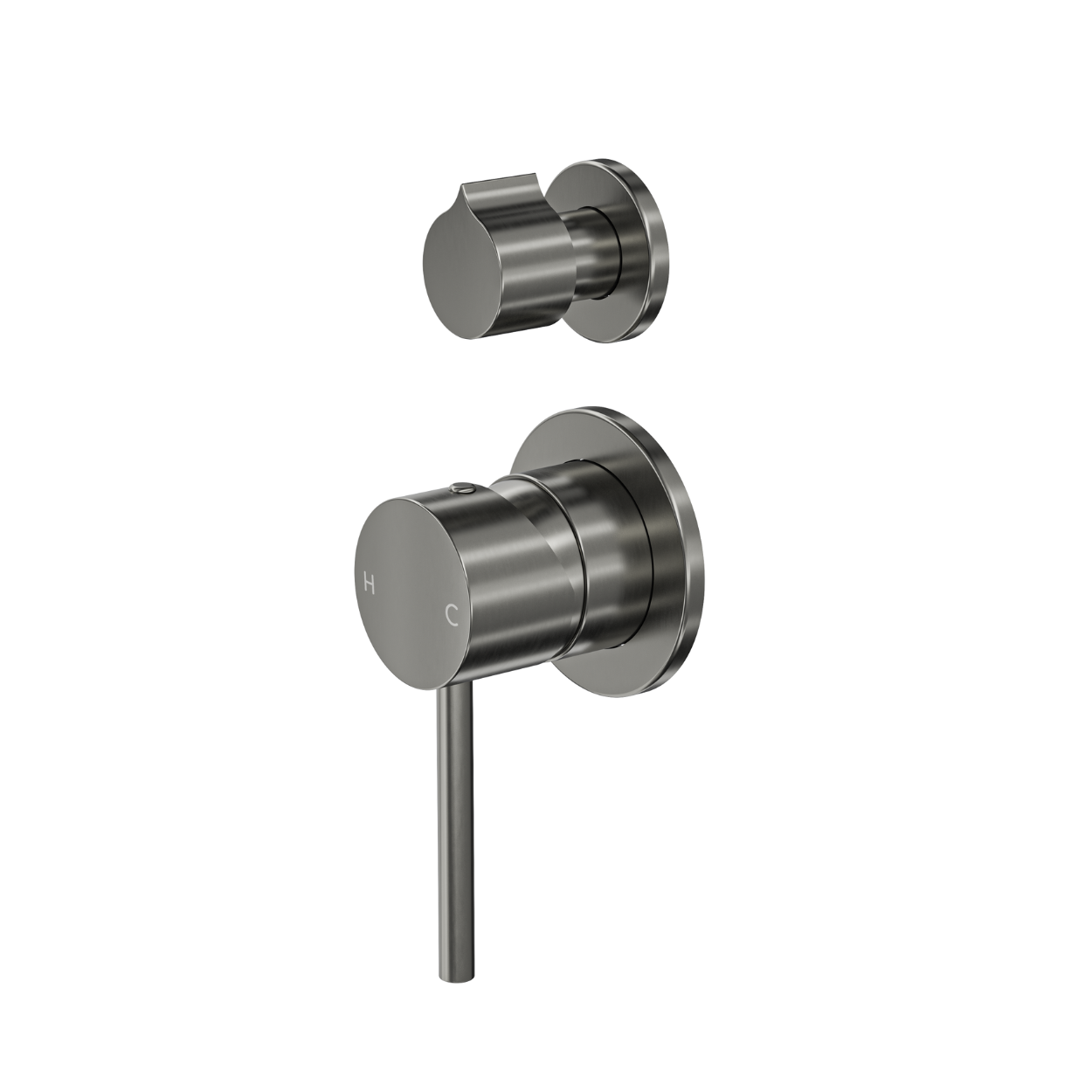 Gigi S3 2-Plate Wall Mixer with Divertor - Gunmetal