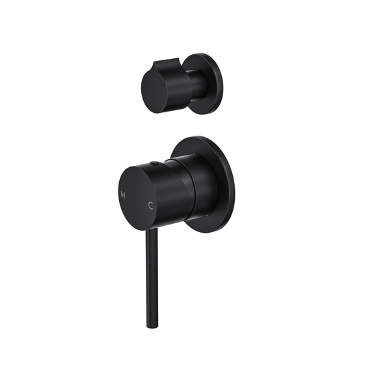 Gigi S3 2-Plate Wall Mixer with Divertor Trim Kit - Matte Black
