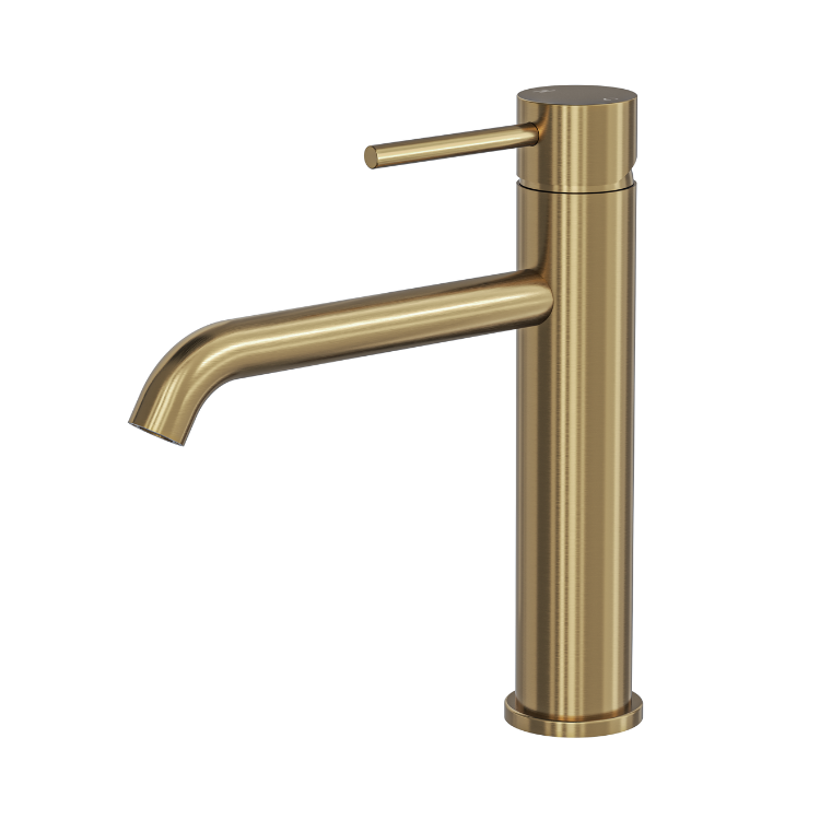 Gigi S3 Tall Basin Mixer - Brushed Brass