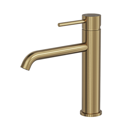 Gigi S3 Tall Basin Mixer - Brushed Brass