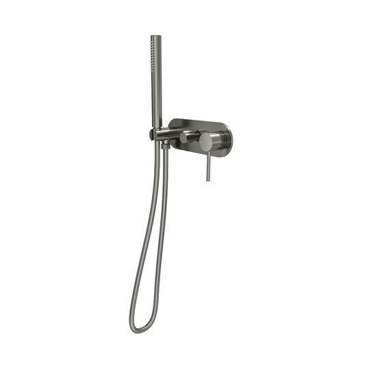Gigi S3 1-Plate Wall Mixer with Hand Shower Trim Kit - Gunmetal