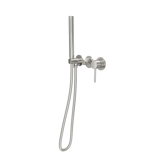Gigi S3 3-Plate Wall Mixer with Hand Shower - Brushed Nickel