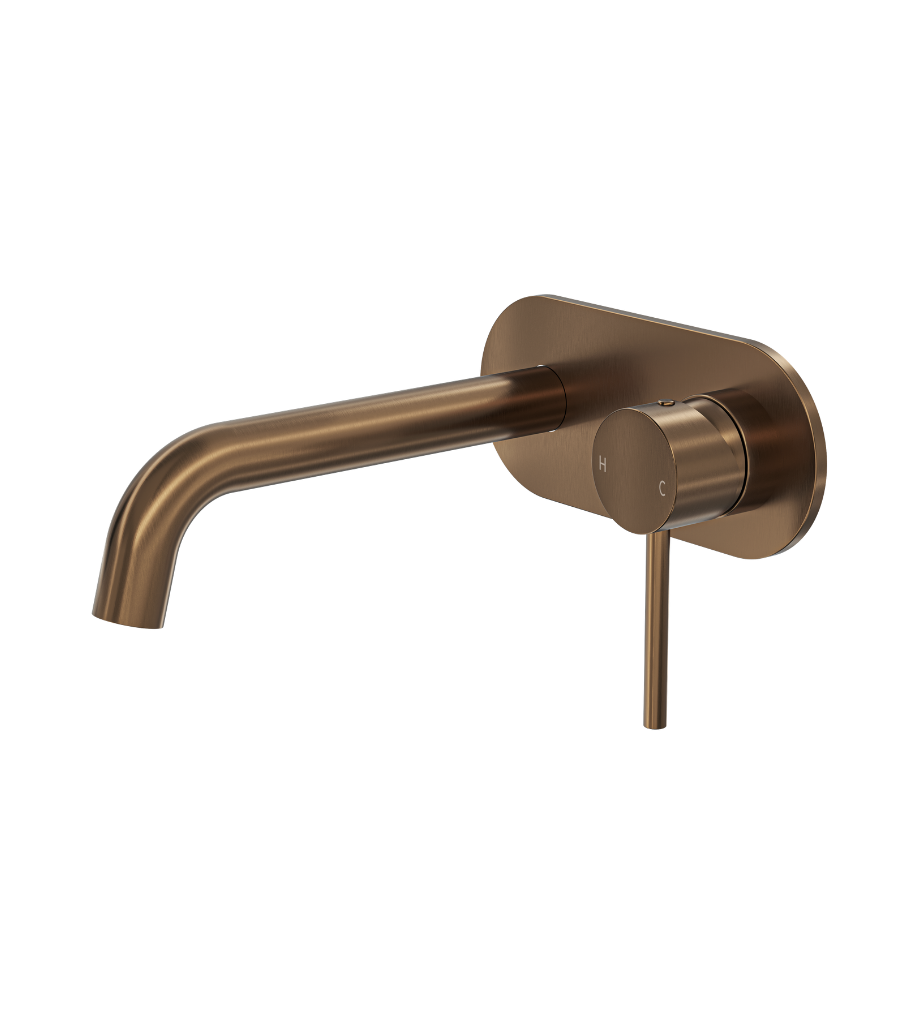 Gigi S3 1-Plate Wall Basin or Bath Mixer Trim Kit - Aged Bronze