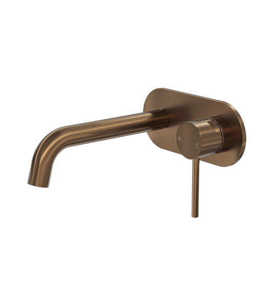 Gigi S3 1-Plate Wall Basin or Bath Mixer Trim Kit - Aged Bronze