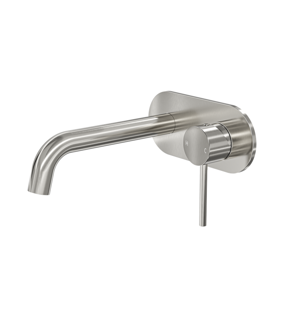 Gigi S3 1-Plate Wall Basin or Bath Mixer Trim Kit - Brushed Nickel