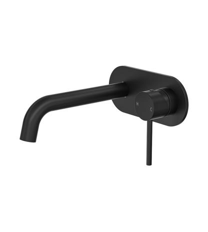 Gigi S3 1-Plate Wall Basin or Bath Mixer - Matte Black