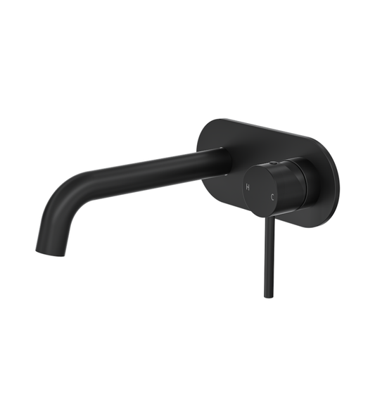 Gigi S3 1-Plate Wall Basin or Bath Mixer Trim Kit - Matte Black