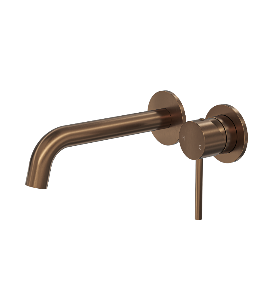 Gigi S3 2-Plate Wall Basin or Bath Mixer - Aged Bronze