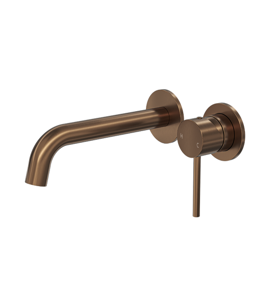 Gigi S3 2-Plate Wall Basin or Bath Mixer - Aged Bronze