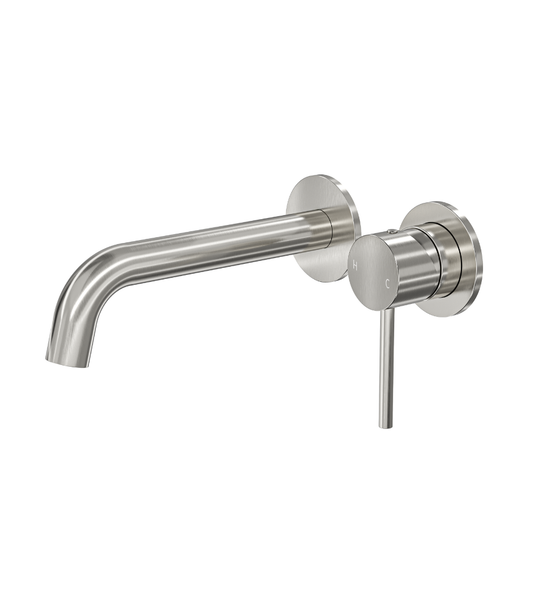 Gigi S3 2-Plate Wall Basin or Bath Mixer Trim Kit - Brushed Nickel