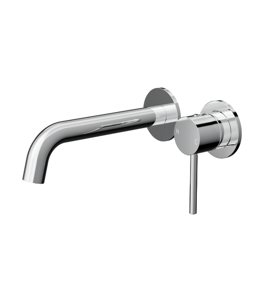 Gigi S3 2-Plate Wall Basin or Bath Mixer - Chrome