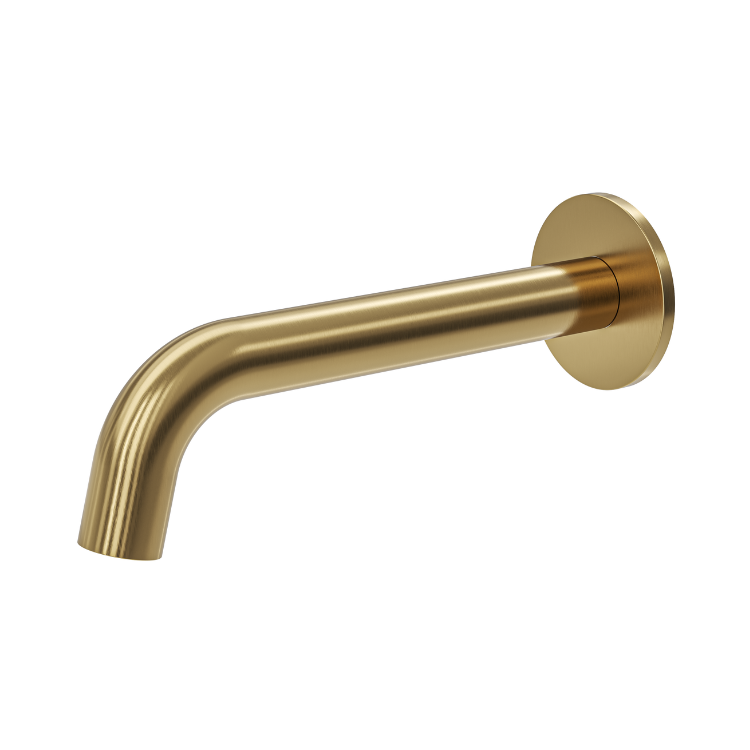 Gigi S3 Wall Mount Basin or Bath Spout - Brushed Brass