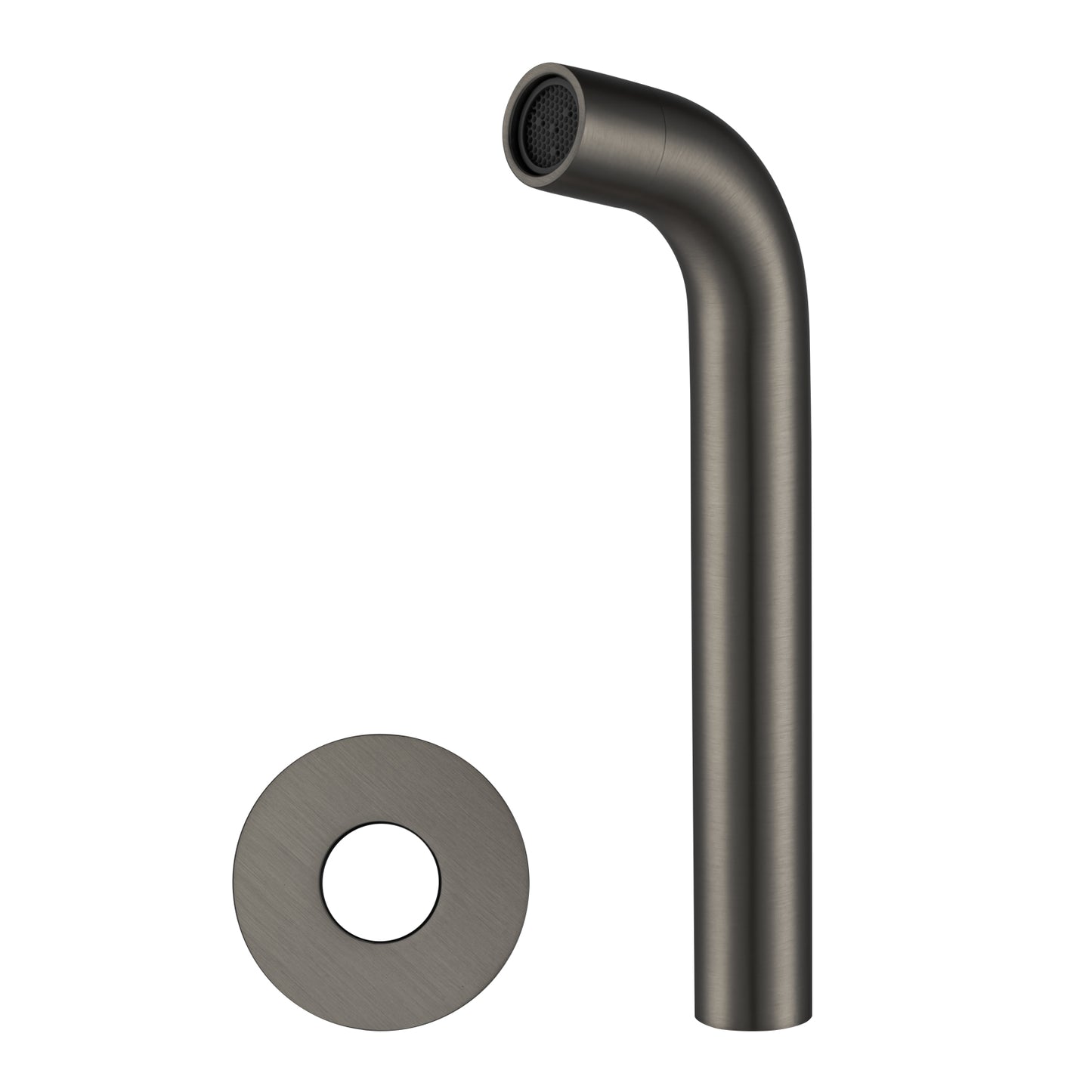 LUCID PIN Series Round Gun Metal Grey Bathtub/Basin Wall Spout(60mm Flat Back Plate)