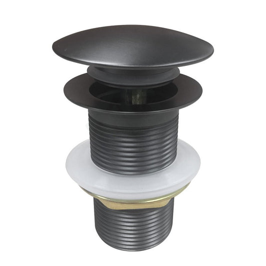 32/40mm Mushroom Gun Metal Grey Brass Basin Pop Up Waste without Overflow
