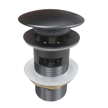 32/40mm Mushroom Gun Metal Grey Brass Basin Pop Up Waste with Overflow