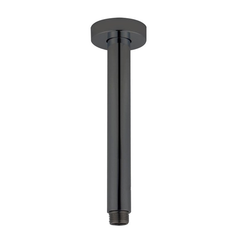 Round Gun Metal Grey Ceiling Shower Arm 200mm