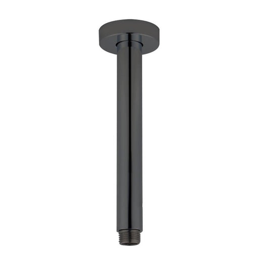 Round Gun Metal Grey Ceiling Shower Arm 200mm