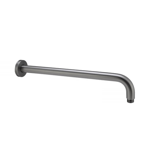 Round Gun Metal Grey Wall Straight Shower Arm 400mm