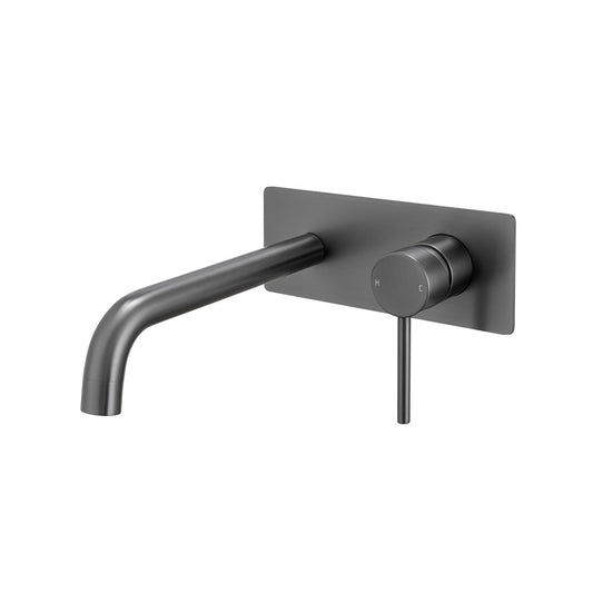 LUCID PIN Series Gun Metal Grey Wall Mixer With Spout(color up)