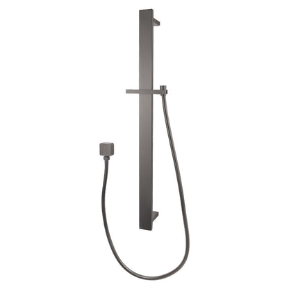 Square Gun Metal Grey Sliding Shower Rail without Handheld Shower(PVC Hose)
