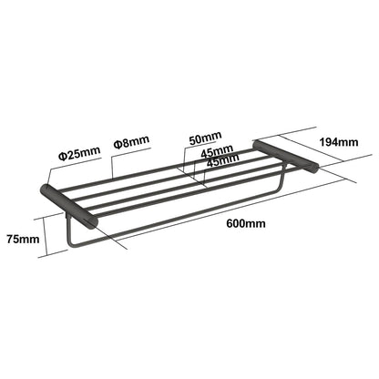 600mm Gunmetal 4 Bar Towel Rack | GM6202.TR