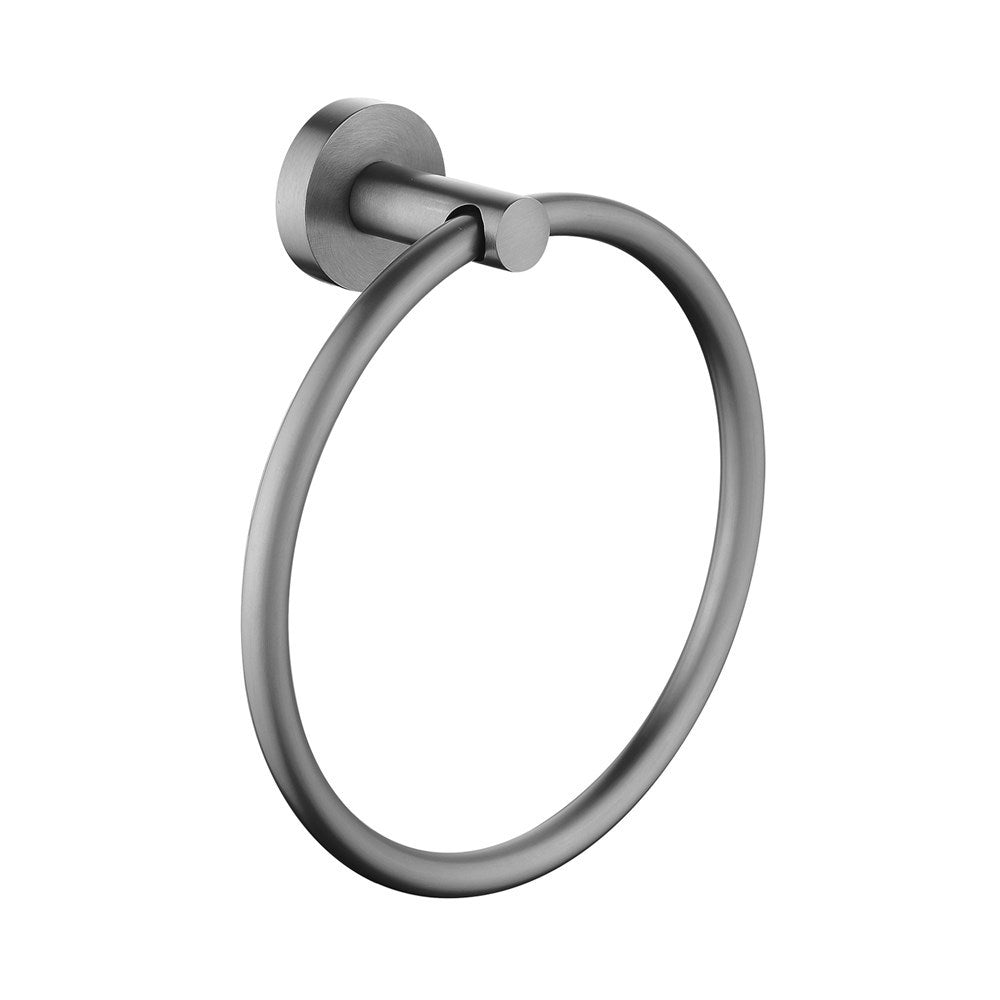 LUCID PIN Series Round Gun Metal Grey Towel Ring