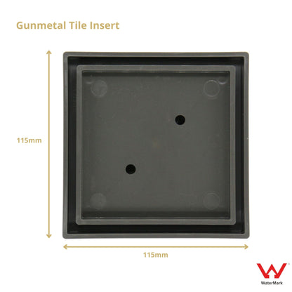 Gunmetal Grey Smart Tile Insert Floor Waste Shower Grate Drain (88mm outlet)