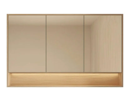 1200mmx750mm PVC Shaving Cabinet With Shelf - Classic Oak