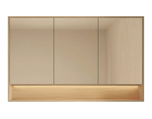 1200mmx750mm PVC Shaving Cabinet With Shelf - Classic Oak