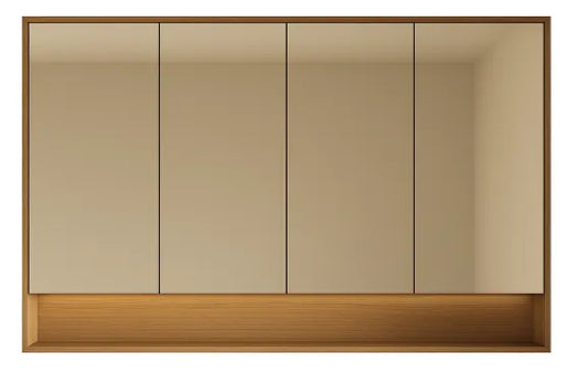 1500mmx750mm PVC Shaving Cabinet With Shelf - Prime Oak