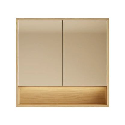 750mmx750mm PVC Shaving Cabinet With Shelf - Classic Oak