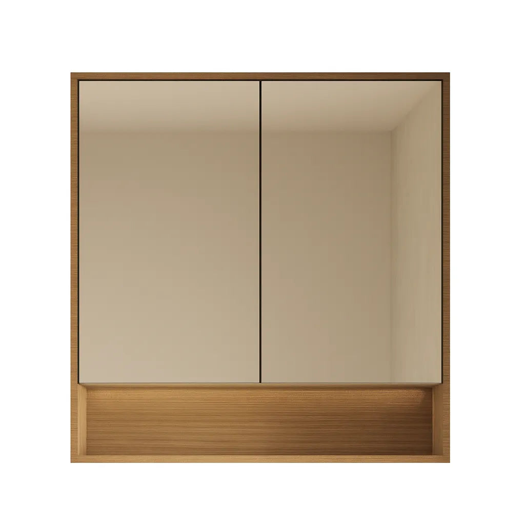 600mmx750mm PVC Shaving Cabinet With Shelf - Prime Oak