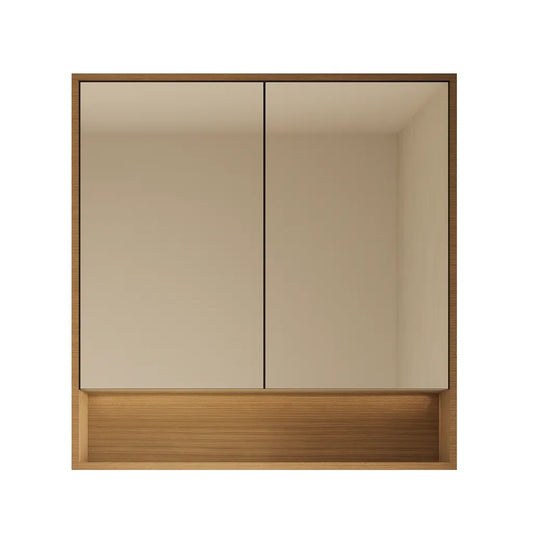 600mmx750mm PVC Shaving Cabinet With Shelf - Prime Oak
