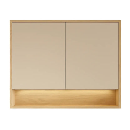 900mmx750mm PVC Shaving Cabinet With Shelf - Prime Oak