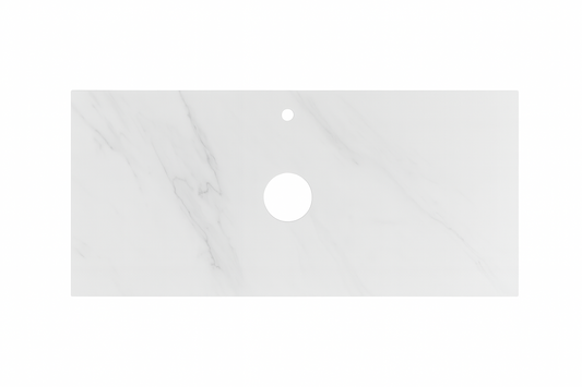 900mmx460mm Silica-Free Quartz Stone Top - Pure White - Tap Hole+Waste Hole